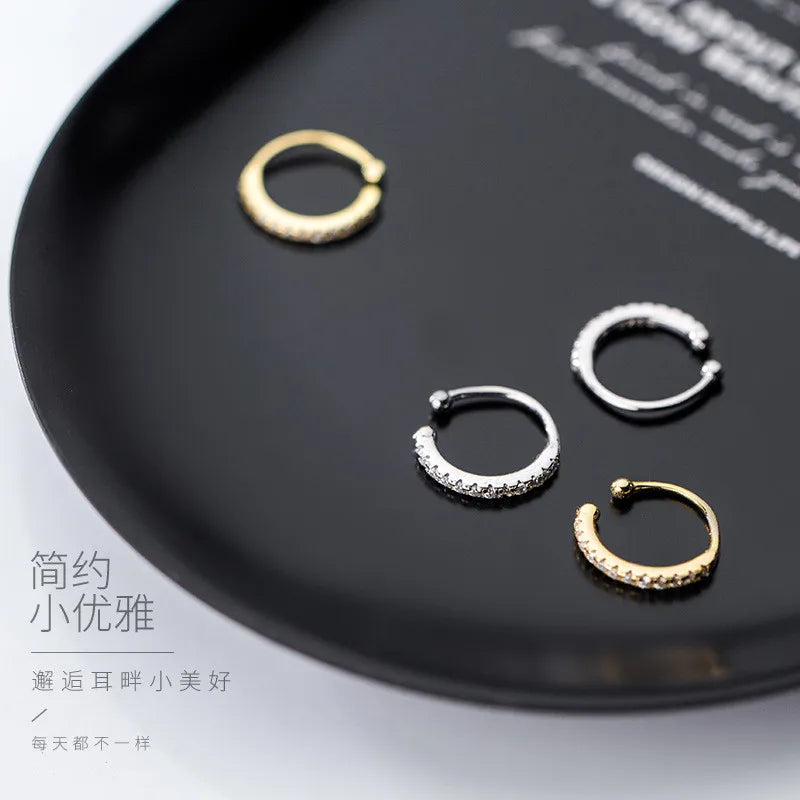 WANTME Genuine 100% 925 Sterling Silver U-shaped Clip Earrings Non Pierced Earrings Fashion Women Punk Rock Ear Cuff Jewelry