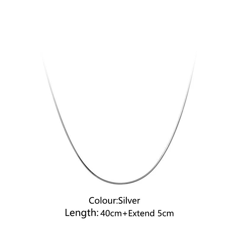 WANTME 925 Sterling Silver Minimalist Statement Gold Snake Bone Clavicle Necklace for Women Fashion Jewelry Pendant Accessories