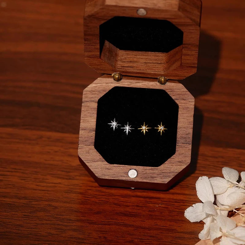 WANTME 925 Sterling Silver Fashion Simple Romantic Light Star Screw Bead Stud Earrings for Women Birthday Party Piercing Jewelry