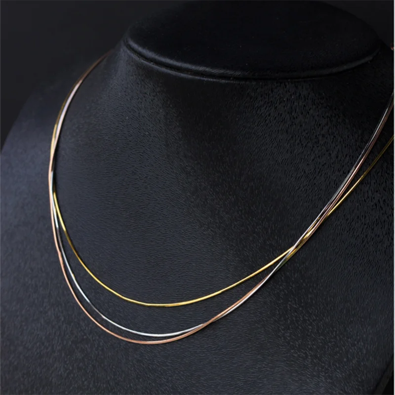 WANTME 925 Sterling Silver Minimalist Statement Gold Snake Bone Clavicle Necklace for Women Fashion Jewelry Pendant Accessories