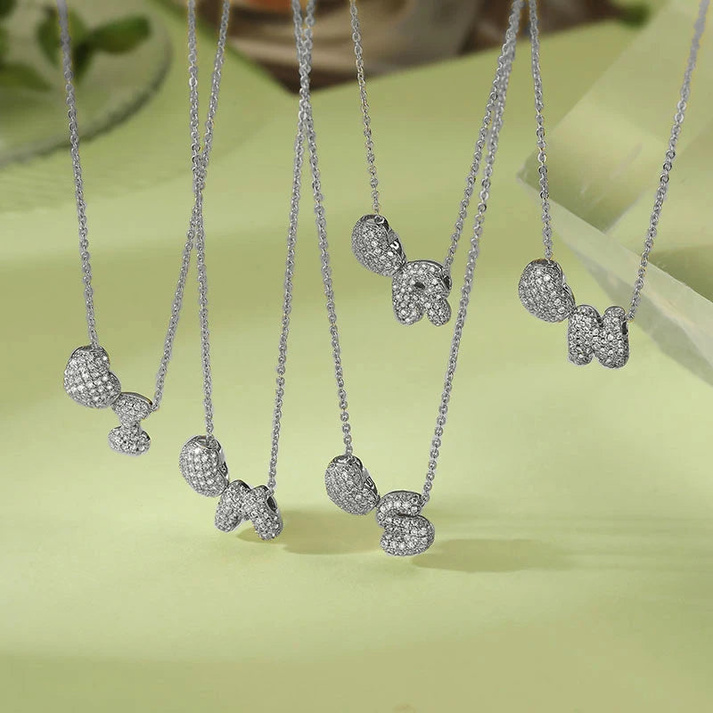 HECHENG,Heart Shaped Delicate Zirconia Initial Necklace Golden A-Z Small Letter Pendant Chain Ladies Birthday Jewellery Gift