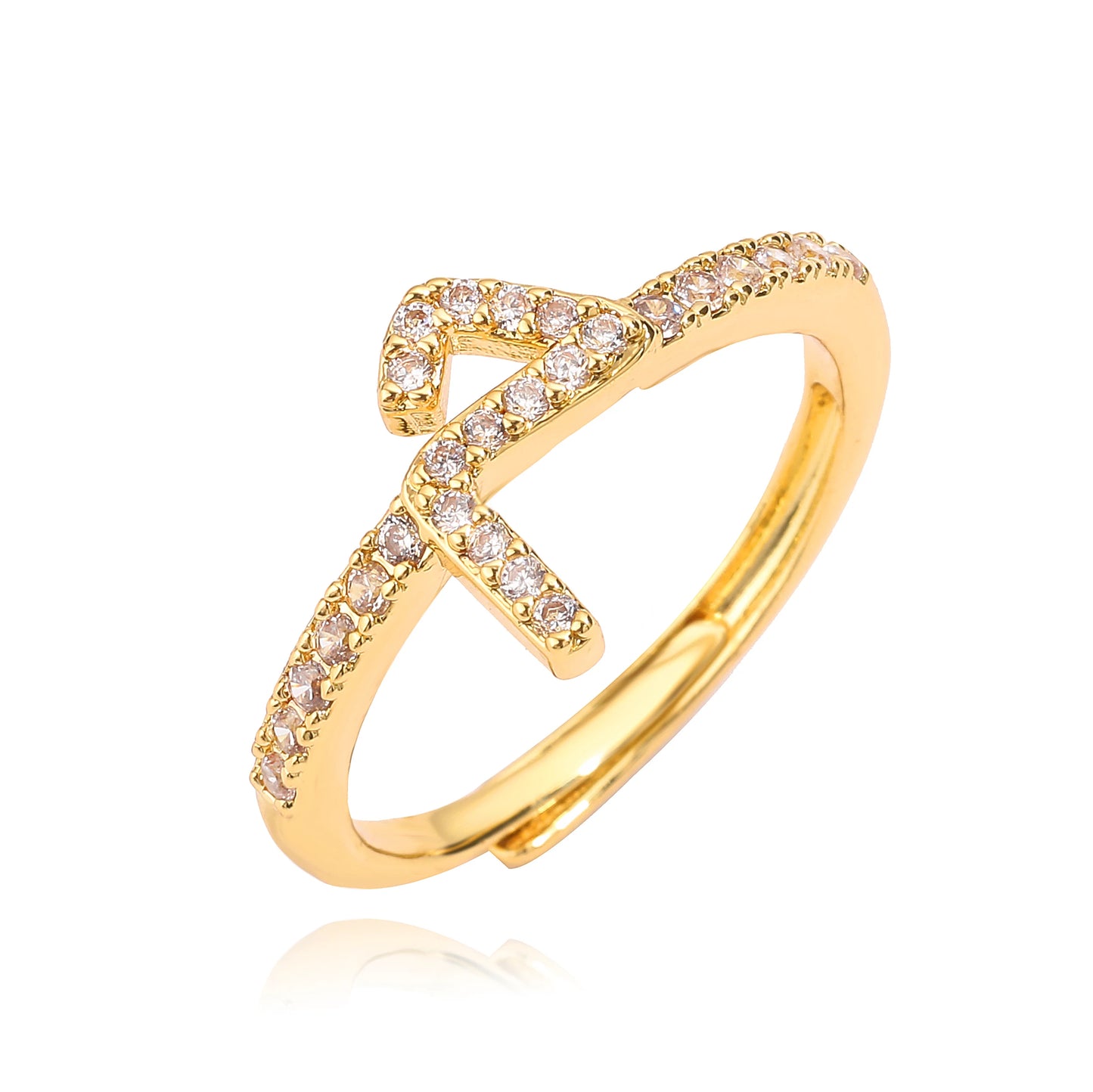 HECHENG,New Design Women's Fashion Ring Simple Zircon Arabic Letters Glass Square Design Ring Arabian Style Party Jewelry