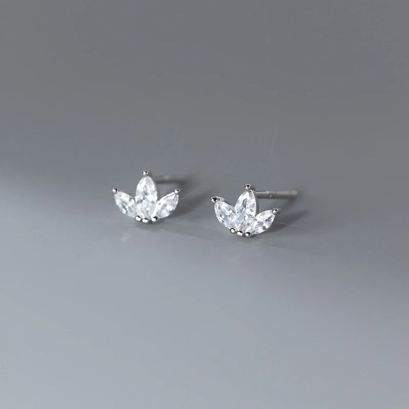 ZIRCON LEAF EARRINGS