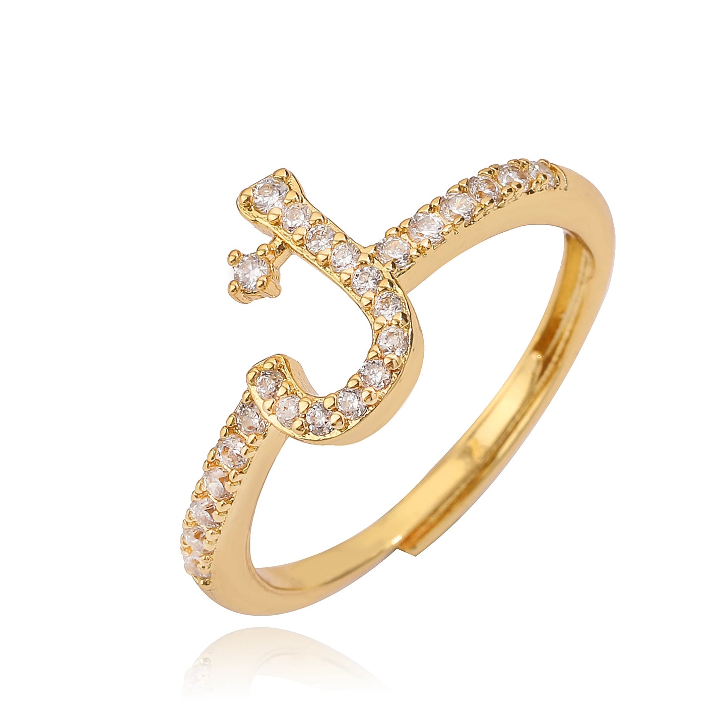 HECHENG,New Design Women's Fashion Ring Simple Zircon Arabic Letters Glass Square Design Ring Arabian Style Party Jewelry