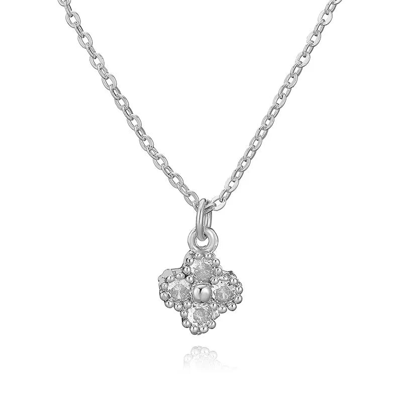 HECHENG, 18K Gold-plated CZ Stone Exquisite And Compact Flower Shaped Women's Necklace Collarbone Chain Dropshipping