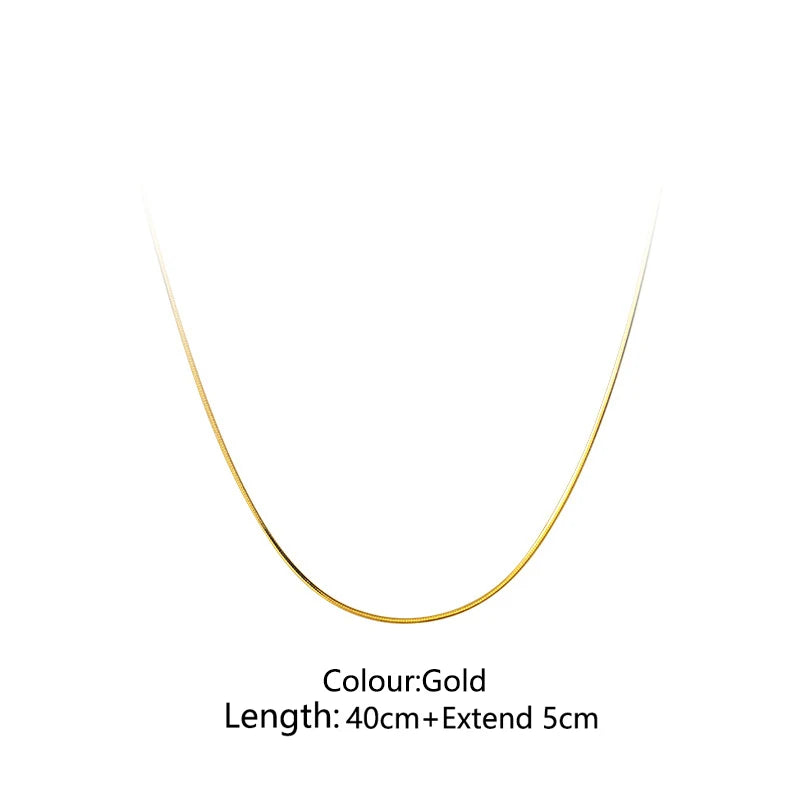 WANTME 925 Sterling Silver Minimalist Statement Gold Snake Bone Clavicle Necklace for Women Fashion Jewelry Pendant Accessories