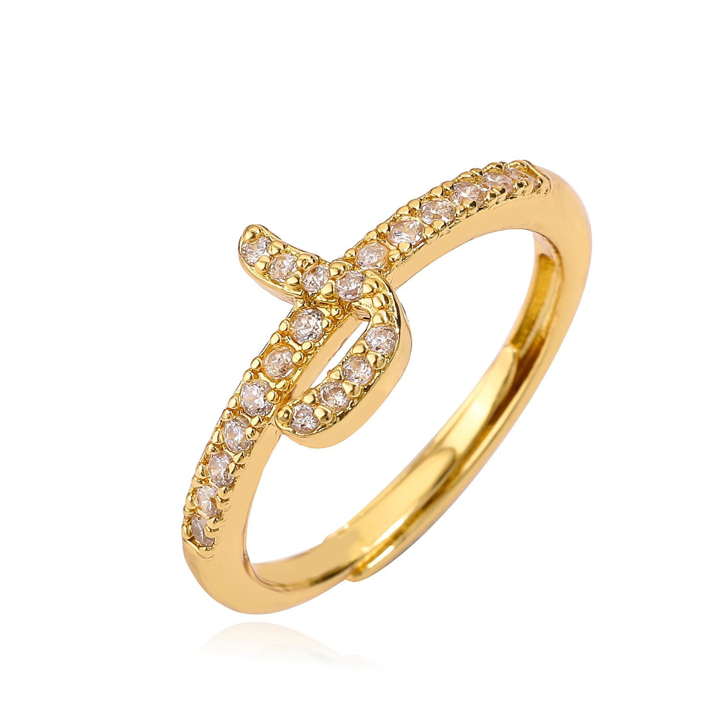 HECHENG,New Design Women's Fashion Ring Simple Zircon Arabic Letters Glass Square Design Ring Arabian Style Party Jewelry