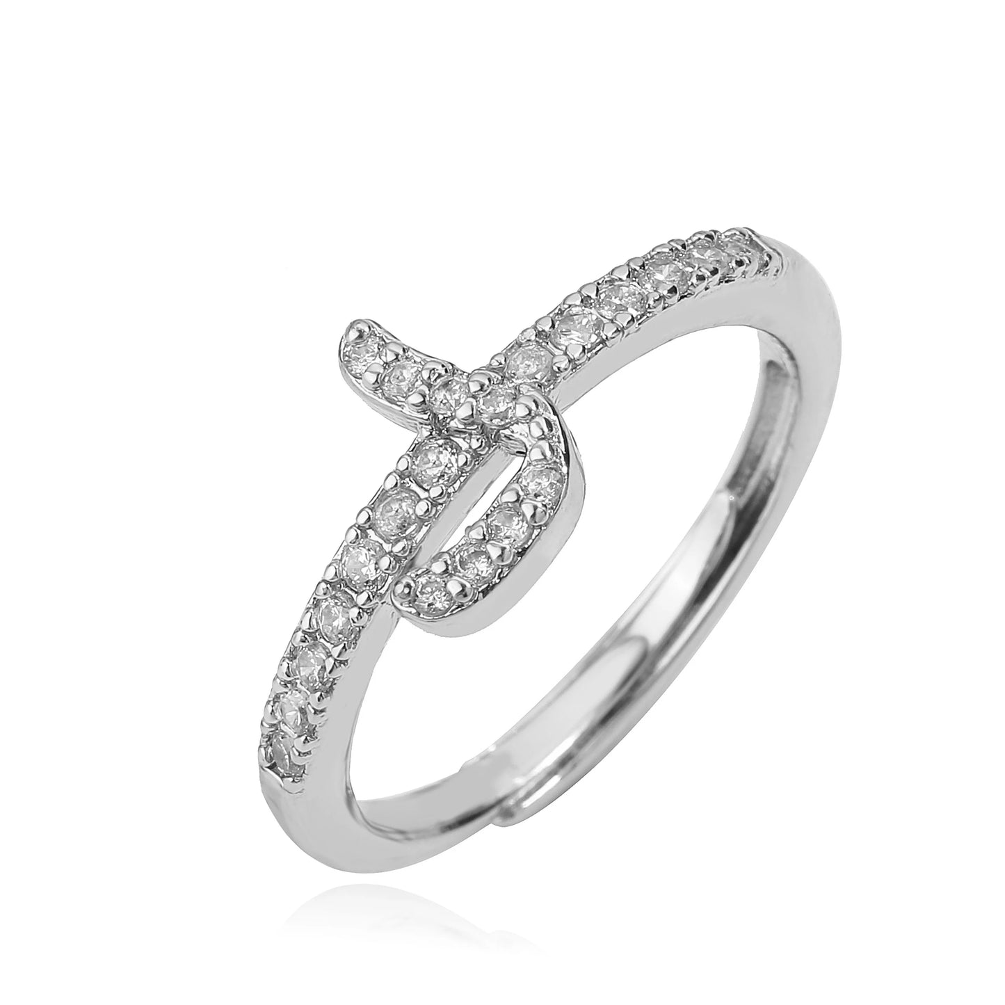 HECHENG,New Design Women's Fashion Ring Simple Zircon Arabic Letters Glass Square Design Ring Arabian Style Party Jewelry