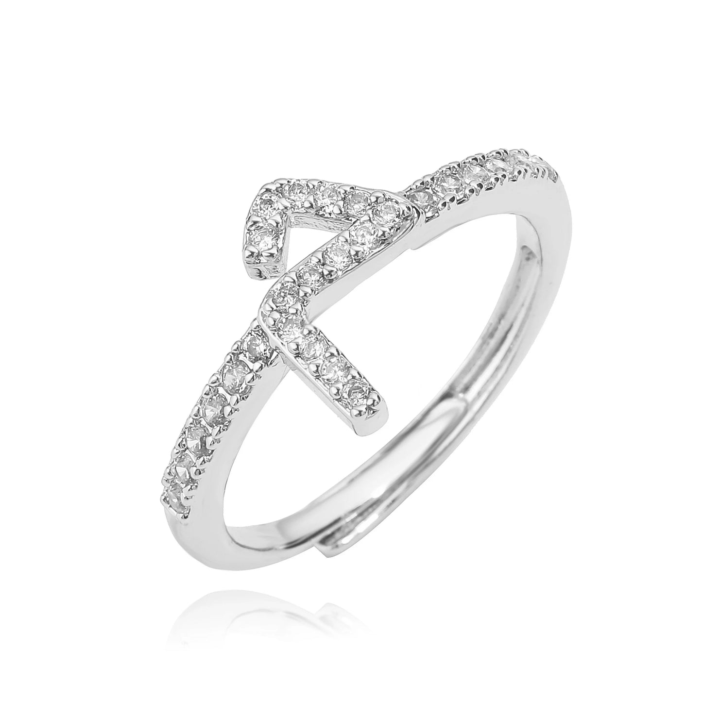 HECHENG,New Design Women's Fashion Ring Simple Zircon Arabic Letters Glass Square Design Ring Arabian Style Party Jewelry