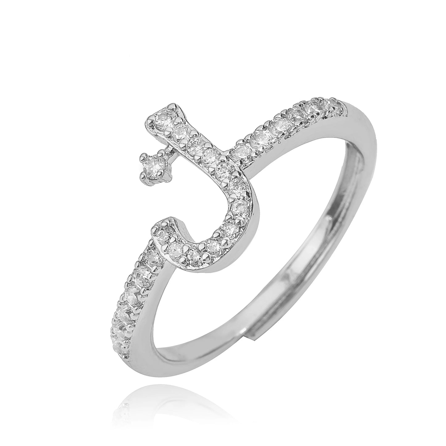 HECHENG,New Design Women's Fashion Ring Simple Zircon Arabic Letters Glass Square Design Ring Arabian Style Party Jewelry