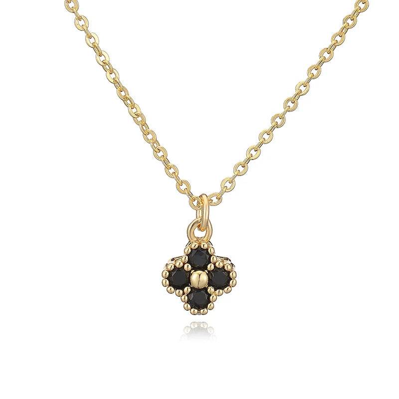 HECHENG, 18K Gold-plated CZ Stone Exquisite And Compact Flower Shaped Women's Necklace Collarbone Chain Dropshipping