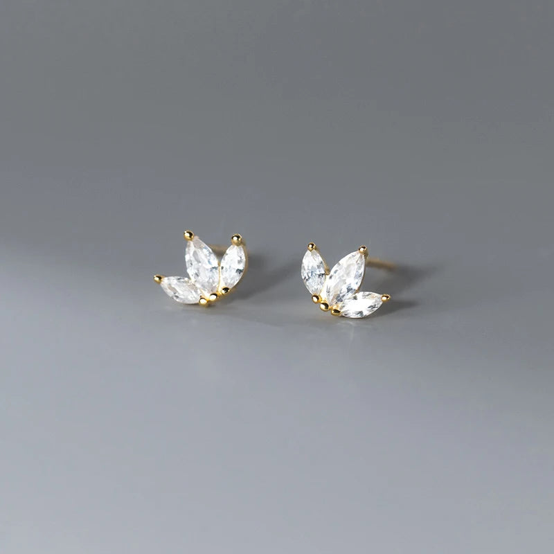 ZIRCON LEAF EARRINGS