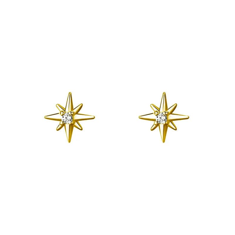 WANTME 925 Sterling Silver Fashion Simple Romantic Light Star Screw Bead Stud Earrings for Women Birthday Party Piercing Jewelry