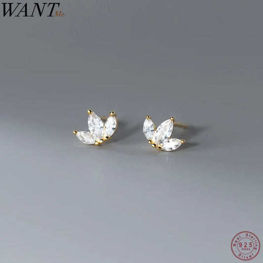 ZIRCON LEAF EARRINGS