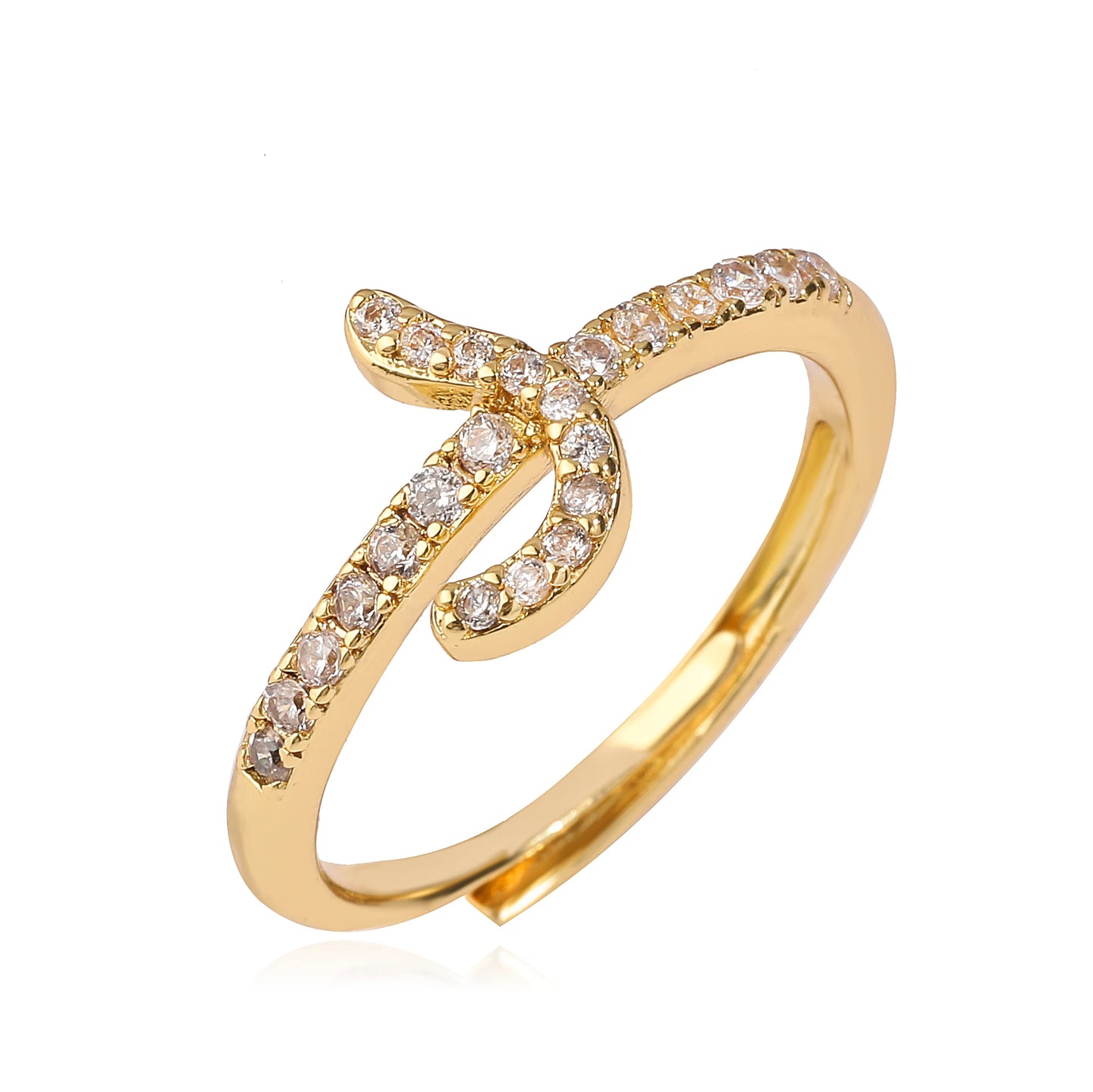 HECHENG,New Design Women's Fashion Ring Simple Zircon Arabic Letters Glass Square Design Ring Arabian Style Party Jewelry